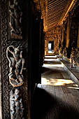 Myanmar - Mandalay, Shwenandaw Kyaung (the Golden Palace) a wonderful example of the Burmese unique teak architecture and wood-carving art. 